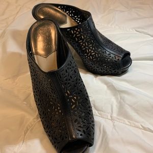 Black Open Toe High Heals